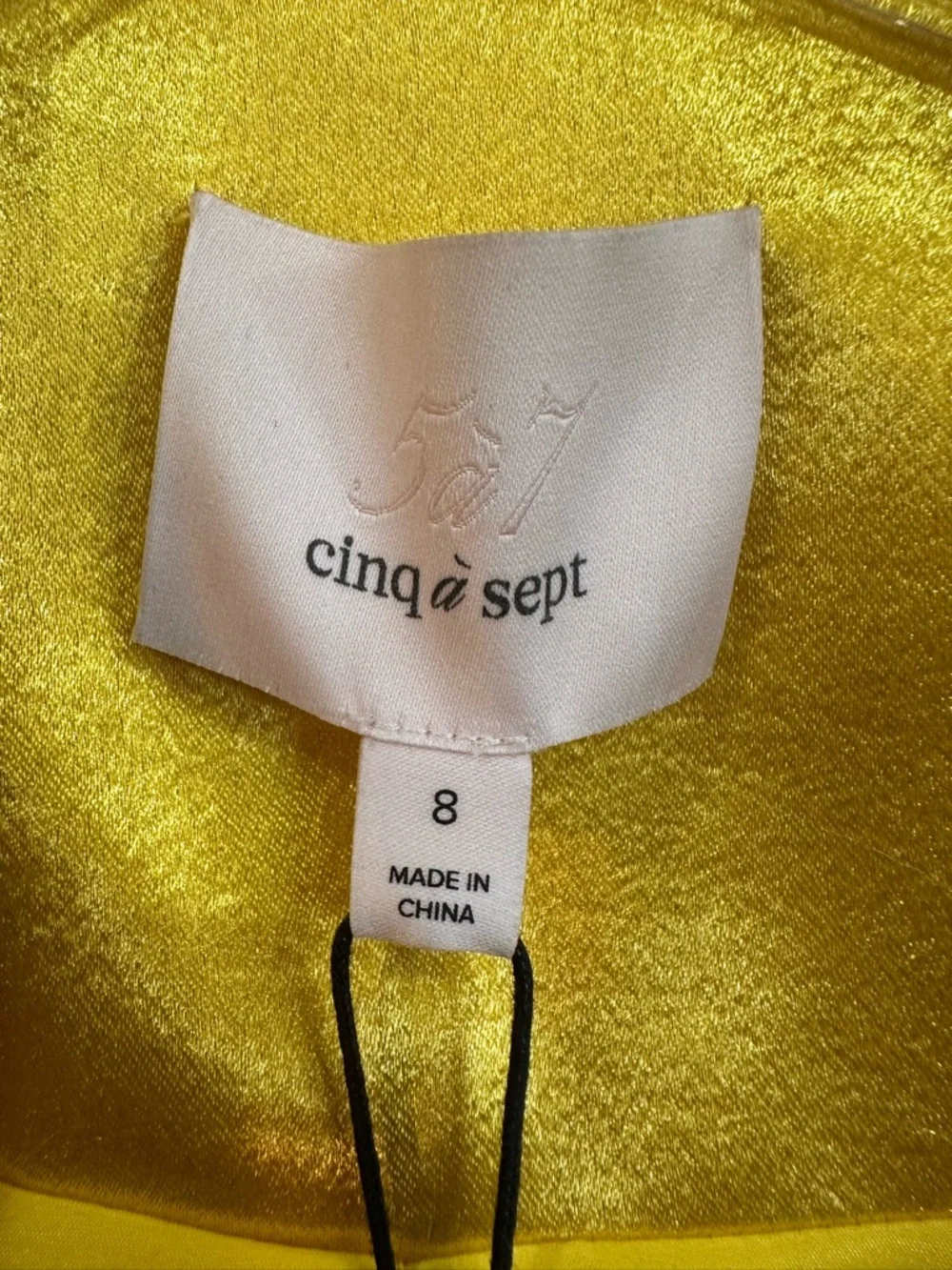 cinq a sept Satin One-Button Blazer Jacket - Yellow NWT $495 size 8 - Picture 4 of 5